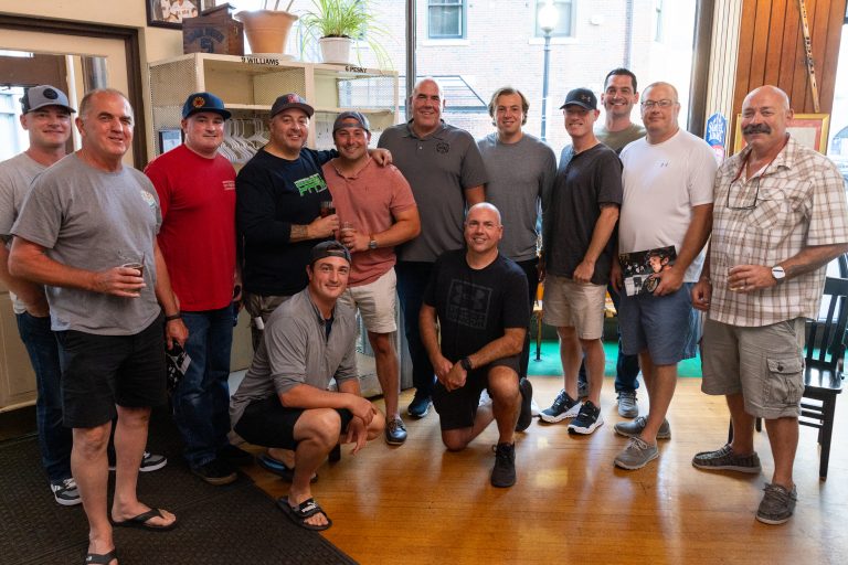 Group of fire fighters celebrating