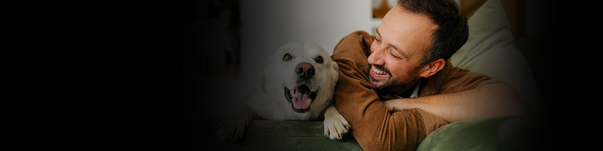Smiling Man with Dog