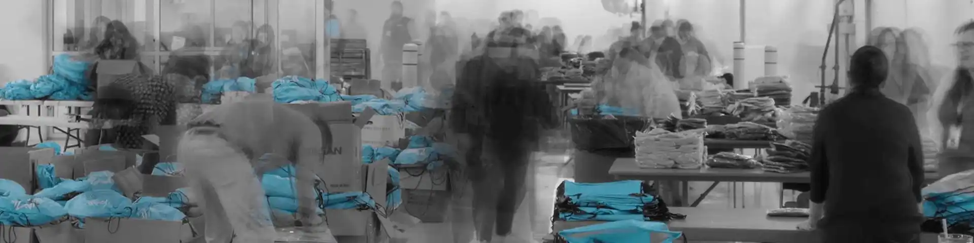 blurry black and white photograph of a hospital