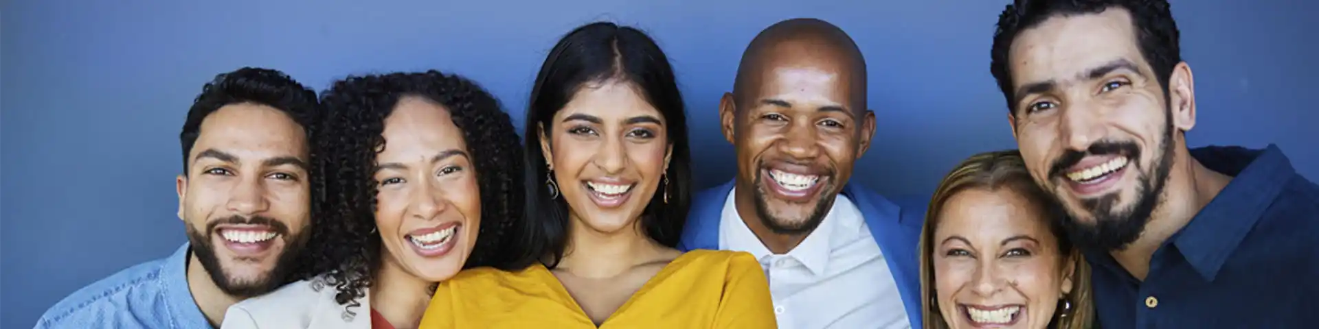 group of people smiling together